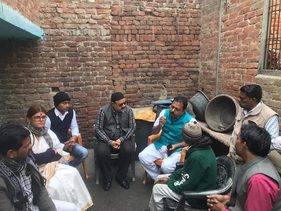 Saleem Madavoor meeting families in Uttar Pradesh